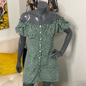 PIERAN Floral Mini Dress | Green | Medium